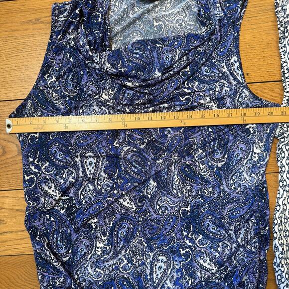 Dana Buchman Women Tunics SZ XL Cowl Sleeveless Slinky Lot 2 Wrinkle Free Career - Picture 8 of 12